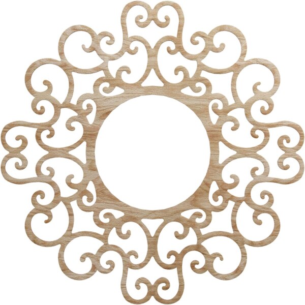 Ekena Millwork Reims Wood Fretwork Pierced Ceiling Medallion, Red Oak, 38"OD x 14 1/2"ID x 3/8"T CMWP38X38X0375RERO - main